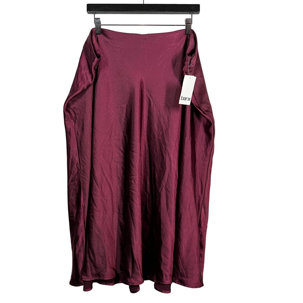 NEW! Bar III Malaga Red Formal Skirt Midi Cranberry Swing - 22W